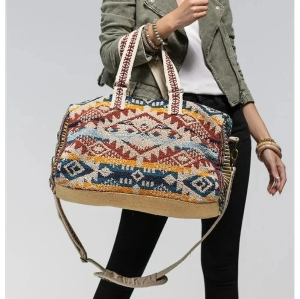 Ruggine Aztec Boho Duffle Travel Bag New - Picture 3 of 8